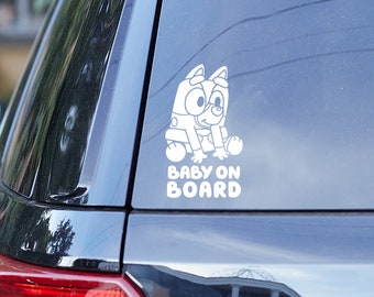 Bluey inspired, Baby on Board car window decal sticker