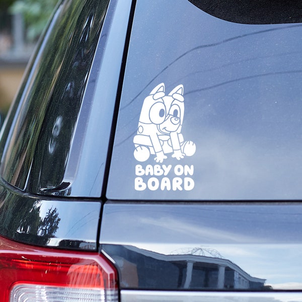Bluey inspired, Baby on Board car window decal sticker