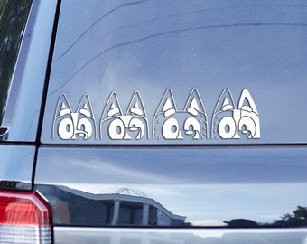 Family of (4) Blue Healers Car Decal, Bluey inspired sticker