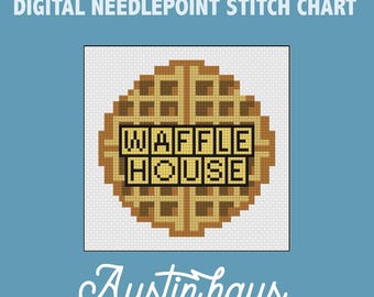 Waffle house Digital Needlepoint Stitch Chart - 14 Mesh