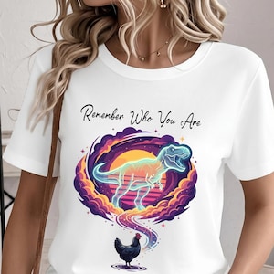 Camiseta Recuerda Quién Eres, Camiseta Divertida con Meme de Evolución, Camiseta de Pollo Dinosaurio, Camiseta de Chiste de Pollo T-Rex, Regalo de Humor Científico