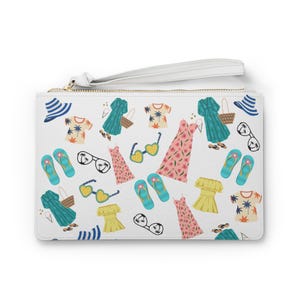 Bolso de mano con estampado tropical: estilo veraniego, accesorio de playa, bolso de mano, organizador de viajes, regalo para amantes de las vacaciones.