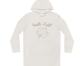 Cozy Women's Hoodie Dress - Hello Fall Design