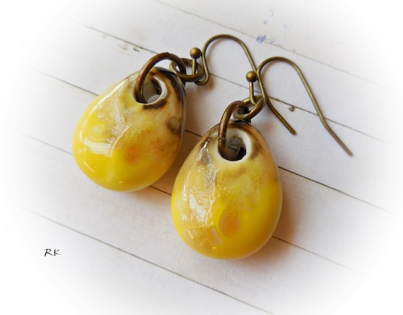 Etsy yellow best sale earrings