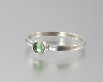 RARE mint Merelani green garnet sterling silver ring size 5 and 6 ready to ship