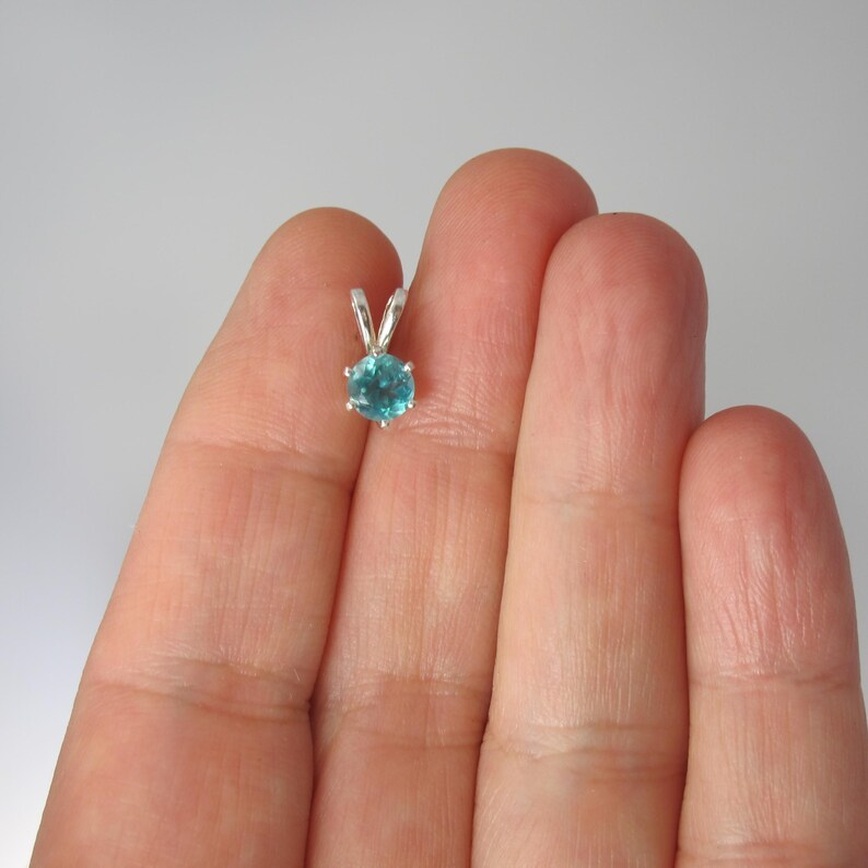 STUNNING Rare Gem Grade Grandidierite Sterling Silver Pendant 6mm image 4