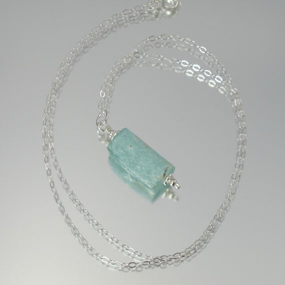 Ancient Roman Glass Teardrop Necklace Sterling Silver with 18-inch Chain Ancient Roman Glass Teardrop Necklace Sterling Silver with 18-inch Chain