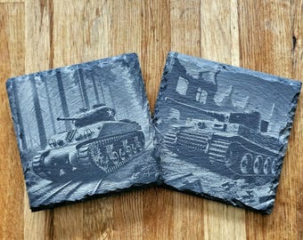 WWII Tanks 4 Coaster Set