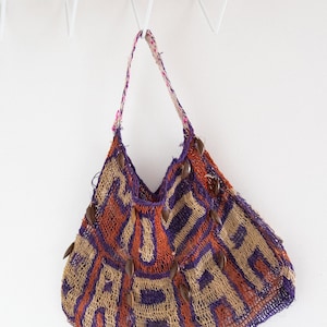Papua New Guinea Bilum Shoulder Bag - Handwoven Tribal Craft