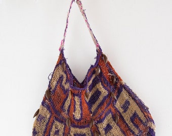 Papua New Guinea Bilum Shoulder Bag - Handwoven Tribal Craft