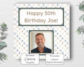 Canva Scrapbook 50th Birthday Gift for Men, Birthday Milestone Gift for Husband, Birthday Book Best Friend Gift, Canva Memory Book Template