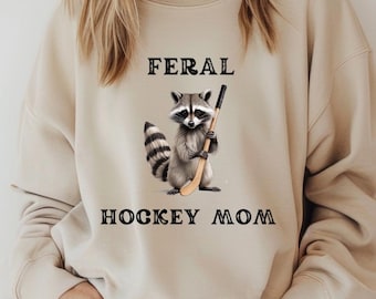 Feral Hockey Mom Raccoon SVG & PNG: Trendy Design (Digital File)