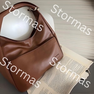 Sac à bandoulière en cuir végétalien | Sac hobo tendance à large bandoulière | Sac à bandoulière en cuir grande capacité | Parfait pour un usage quotidien | École et travail