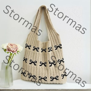 Fliege häkeln Tote | Gestrickte Umhängetasche | Handgemachte Sommer-Strand-Tasche | Lässige Geldbörse für Lebensmittel & Bücher