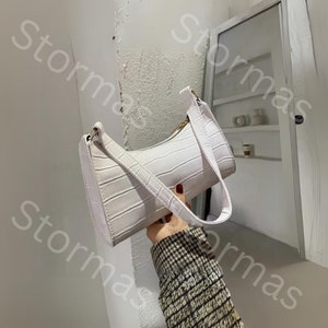 Bolso de hombro de piel de cocodrilo / Cartera de lujo hecha a mano / Diseño elegante y duradero para uso diario