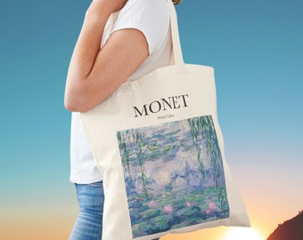 Monet Water Lilies Tote Bag | Organic Cotton, Reusable Grocery Bag