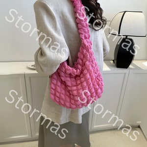Quilted Black Puffer Bubble tote bag | Tiktok Bag | Minimalist Bag | Tote Bag | Cloud Bag | Bubble Bag | Shoulder Bag | Padded bag