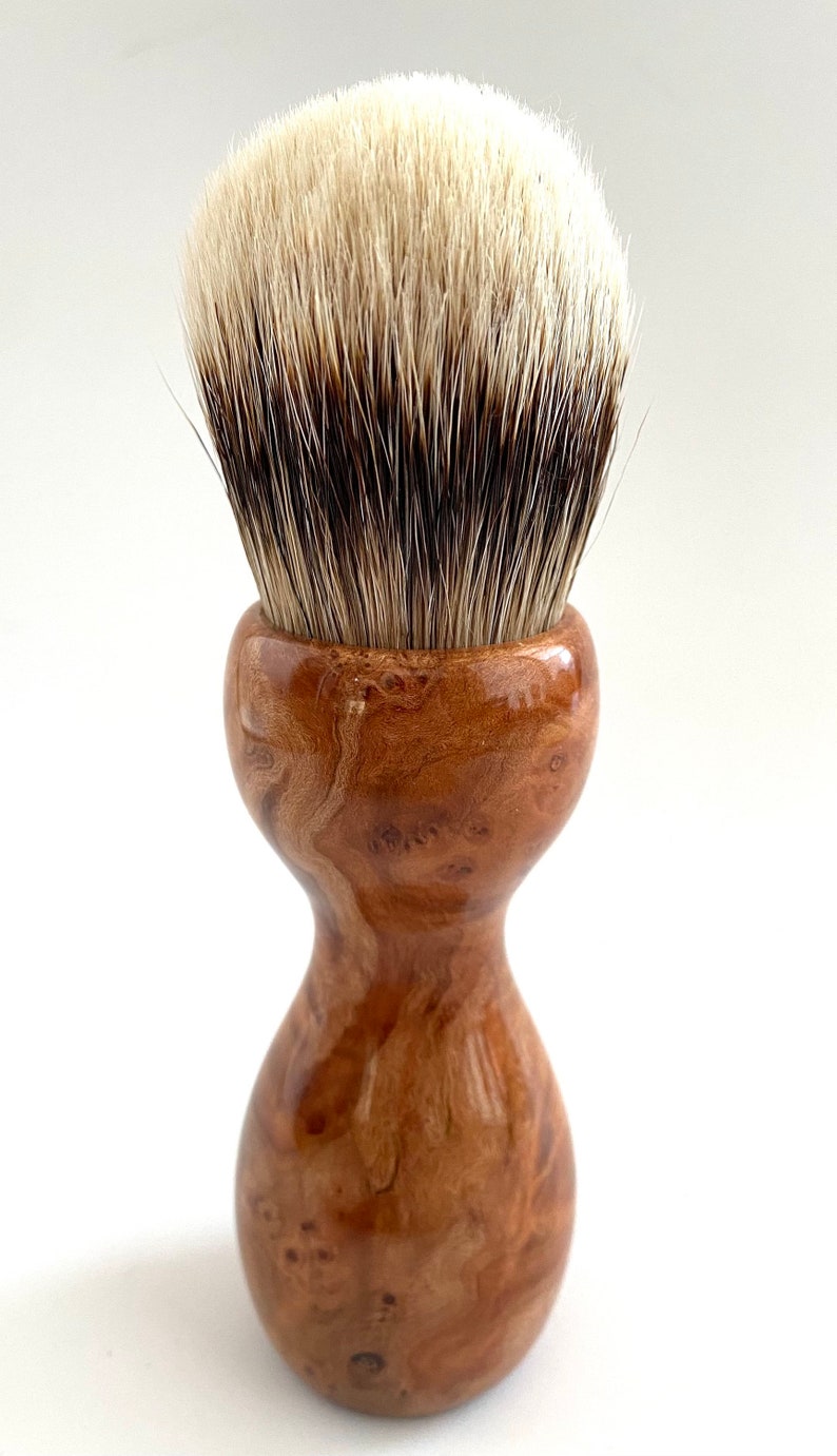 Redwood Burl Wood 26mm Super Silvertip Badger Hair Shaving Brush Handle Handmade R1 5th Anniversary Gift Head Shaving Brush image 4