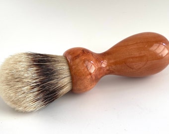 Carob Wood 24mm Super Silvertip Badger Hair Shaving Brush Handle (Handmade in USA) C1 - Anniversary Gift - Wood Shaving Brush