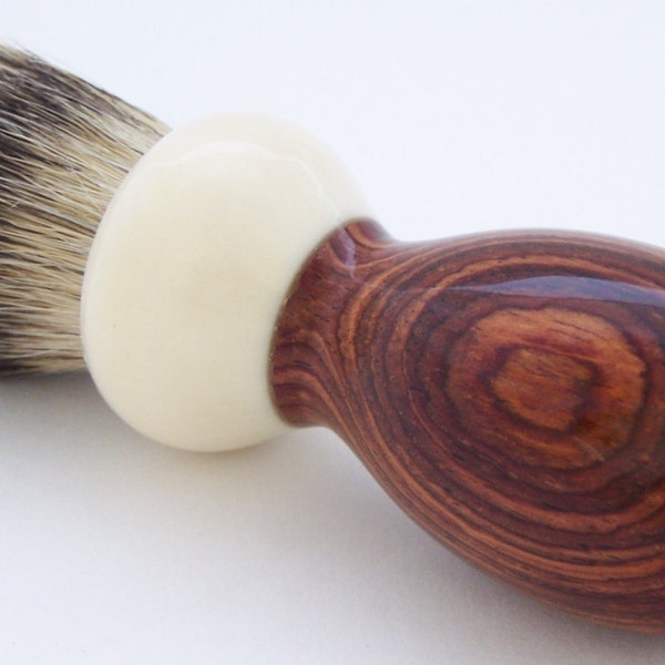 Acryl Elfenbein und Cocobolo Holz 24mm Silvertip Badger rasieren Pinsel (Handmade in USA) C1