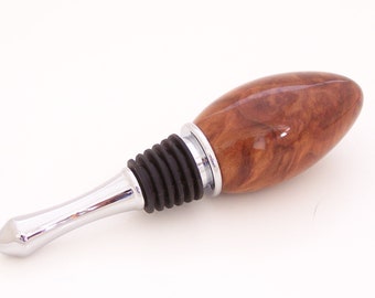 Red Mallee Burl Wood Wine Bottle Stopper (Handmade in USA)  R1  Groomsman Gift - Executive Gift - Gift for Boss