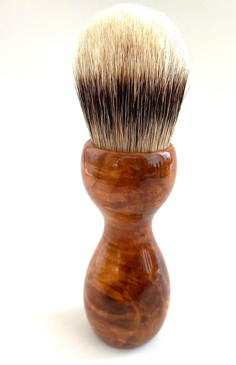 Redwood Burl Wood 26mm Super Silvertip Badger Hair Shaving Brush Handle Handmade R1 5th Anniversary Gift Head Shaving Brush image 3