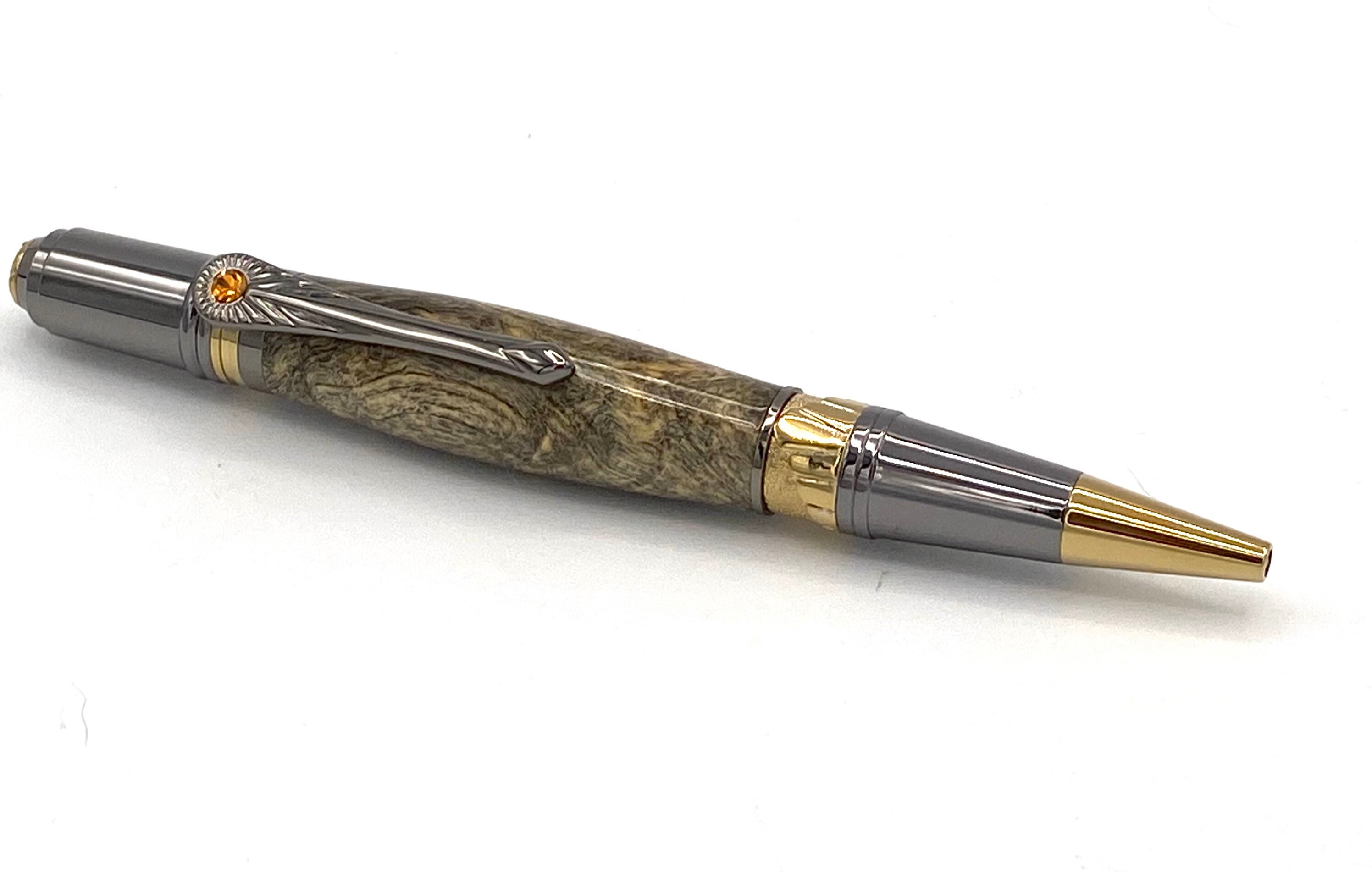 Buckeye Burl Wood Art Deco Ballpoint Pen handmade in USA B21 Etsy