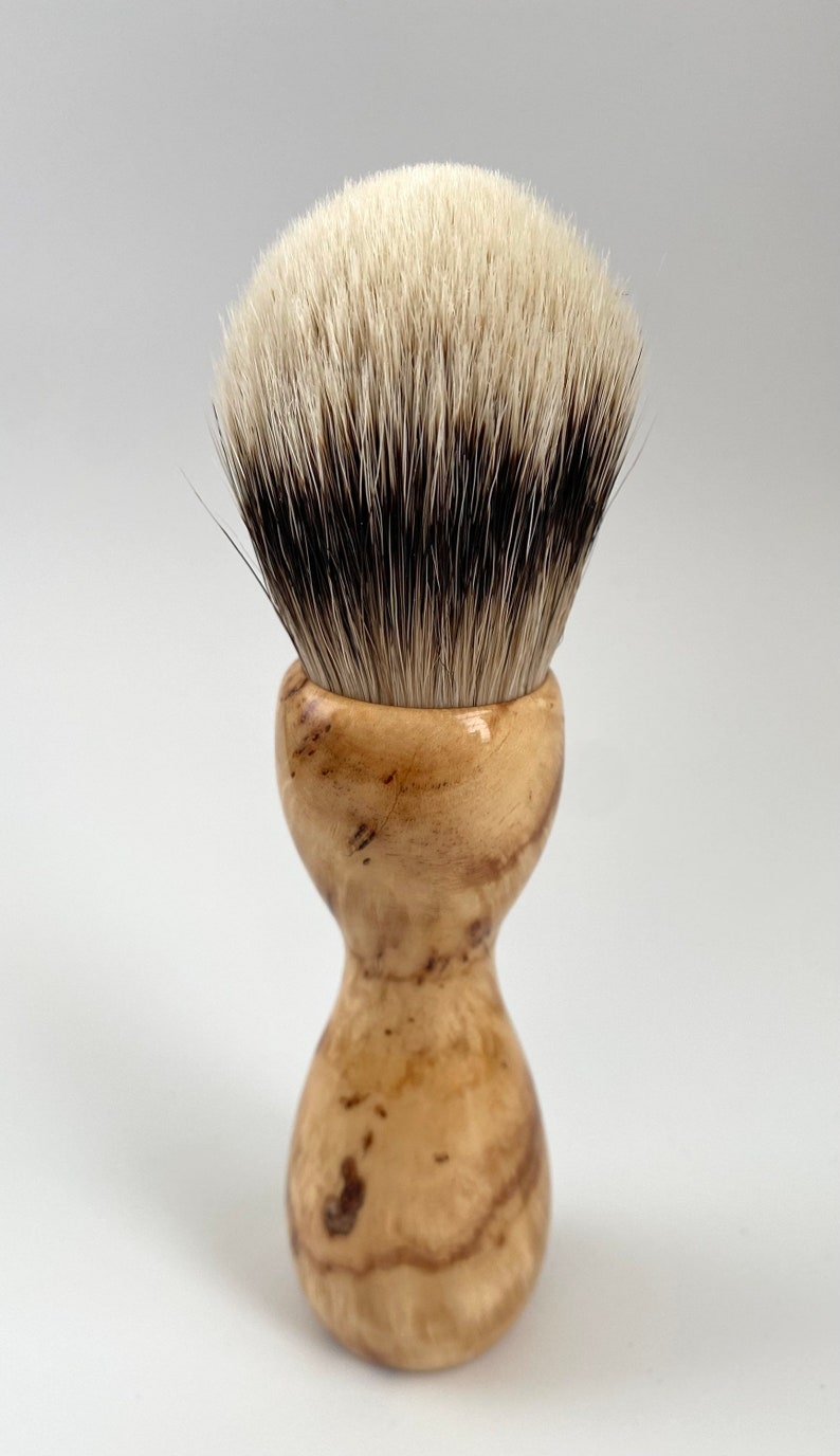 Oak Burl Wood 22mm Super Silvertip Badger Hair Shaving Brush Handle Handmade in USA O13 Anniversary Gift Wood Shaving Brush image 3