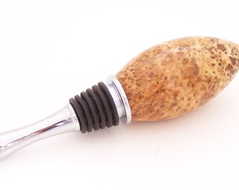 Cherry Burl Wood Wine Bottle Stopper (Handmade in USA)  C2 - Unique Gift Idea - Executive Gift - Anniversary Gift