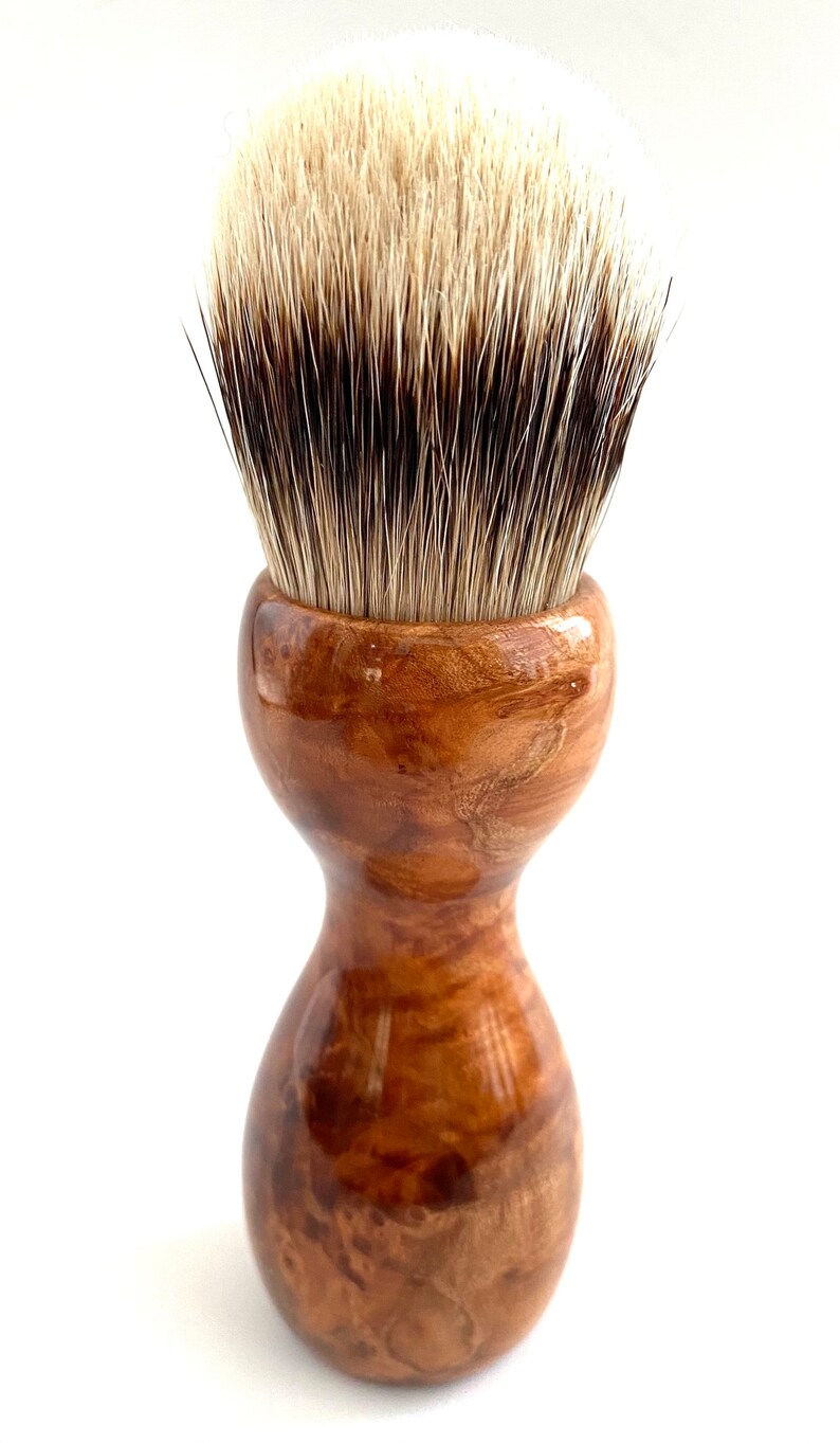 Redwood Burl Wood 26mm Super Silvertip Badger Hair Shaving Brush Handle Handmade R1 5th Anniversary Gift Head Shaving Brush image 5