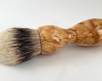 Oak Burl Wood 22mm Super Silvertip Badger Hair Shaving Brush Handle (Handmade in USA) O11 - Anniversary Gift - Wood Shaving Brush