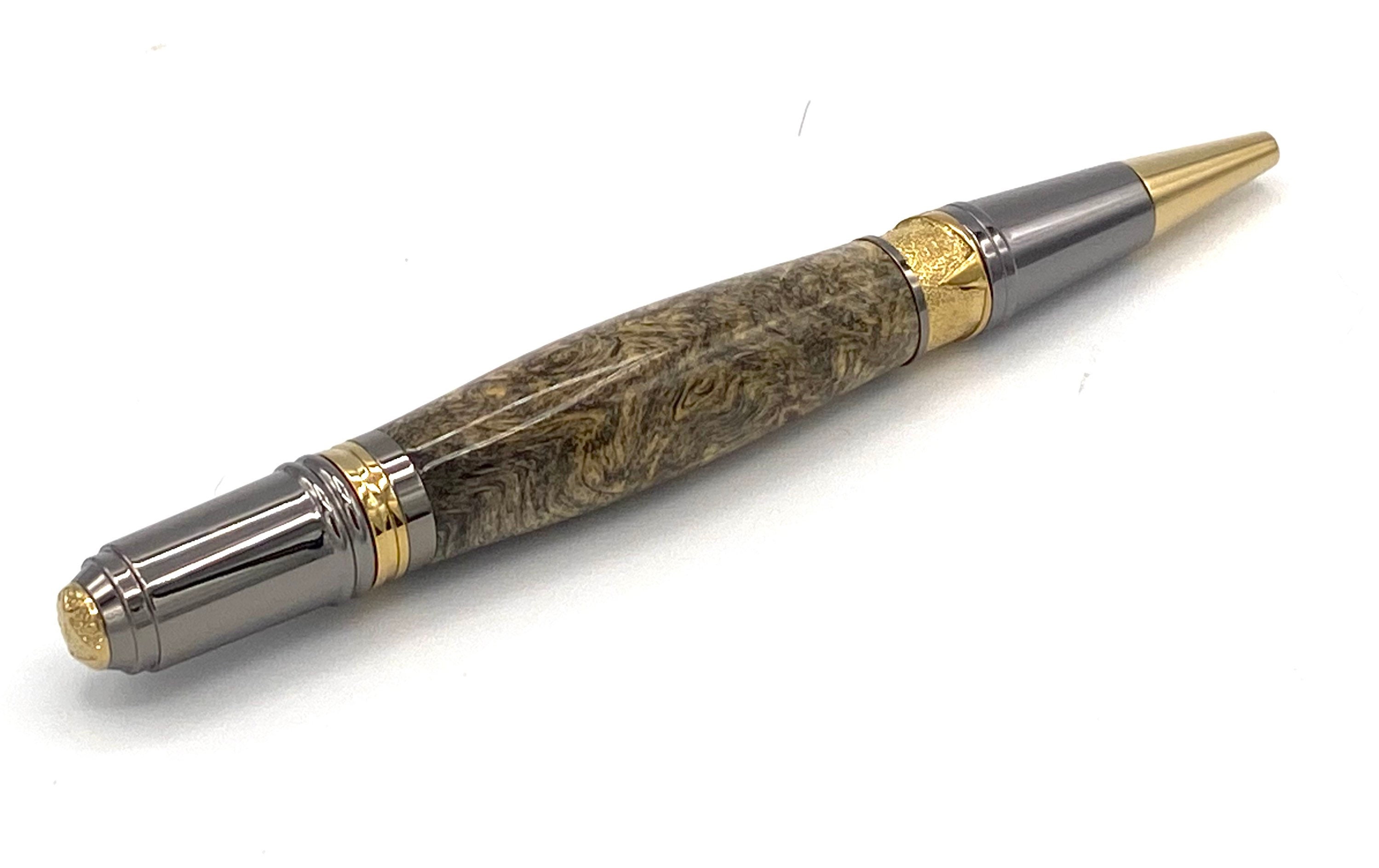 Buckeye Burl Wood Art Deco Ballpoint Pen handmade in USA B21 Etsy