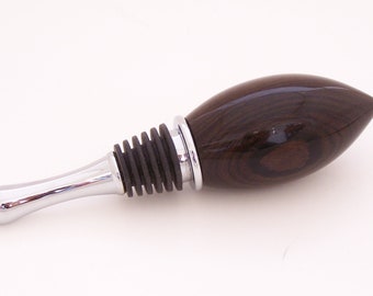 Ziricote Wood Wine Bottle Stopper (Handmade in USA)  Z1  Groomsman Gift - Executive Gift - Gift for Boss