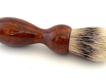 Curly Narra Wood 20mm Super Silvertip Badger Hair Shaving Brush Handle (Handmade) N1 -  Wood Shaving Brush - Handmade