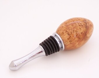 Cherry Burl Wood Wine Bottle Stopper (Handmade in USA)  C3 - Unique Gift Idea - Executive Gift - Anniversary Gift
