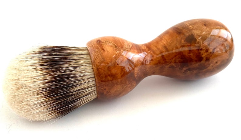 Redwood Burl Wood 26mm Super Silvertip Badger Hair Shaving Brush Handle Handmade R1 5th Anniversary Gift Head Shaving Brush image 1