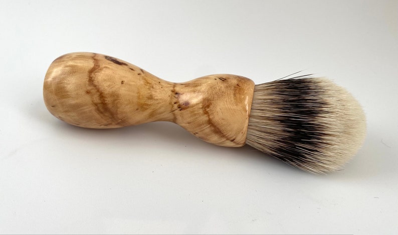 Oak Burl Wood 22mm Super Silvertip Badger Hair Shaving Brush Handle Handmade in USA O13 Anniversary Gift Wood Shaving Brush image 2