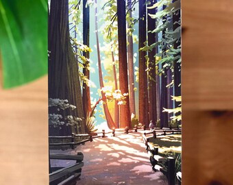 Muir Woods - Redwood forest art print - 4x6" postcard