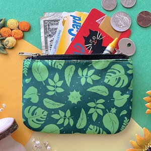 Leafy Sprites - Petit porte-monnaie avec pochette zippée pour accessoires, cartes, articles de poche