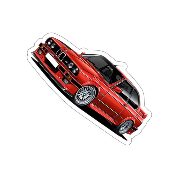 Red BMW E30 M3 Sticker Etsy