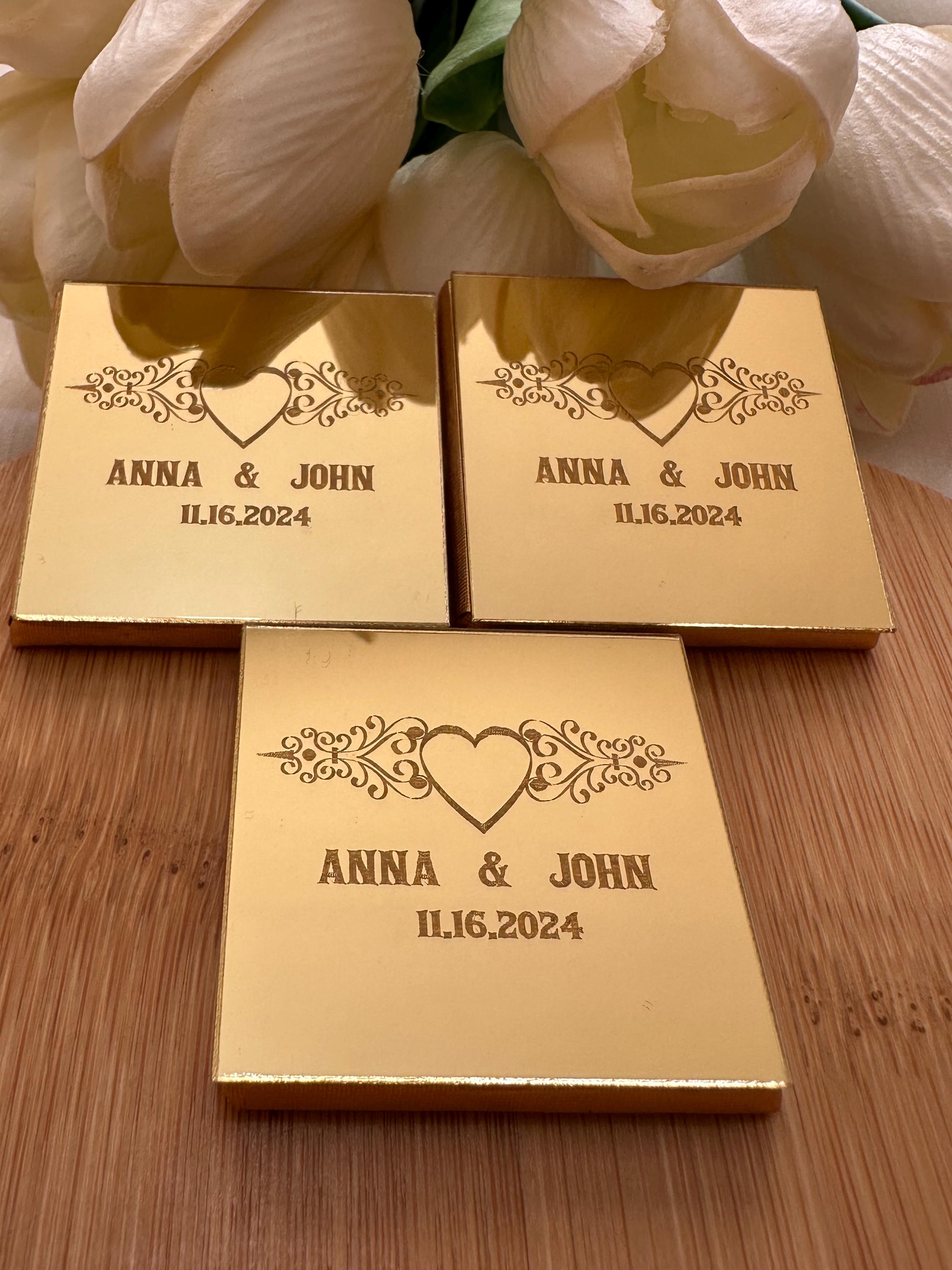 50 Personalized Wedding Favor Chocolates Bridal Chocolate Favor
