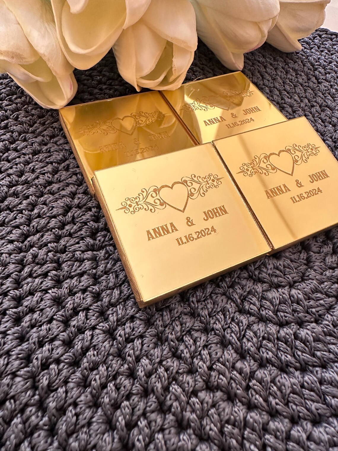 50 Personalized Wedding Favor Chocolates Bridal Chocolate Favor