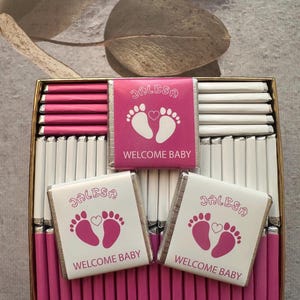 Baby Shower Chocolate, Welcome Baby Personalized Chocolates, Baby Party Favors, Baptism Gift, Baby Celebration, Sweet16 Gifts , Event Gift