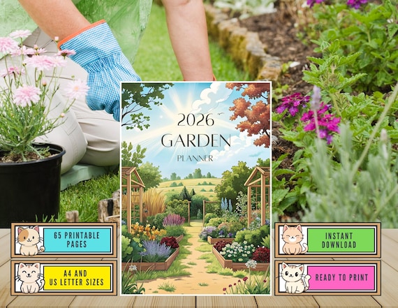 2026 Garden Planner Printable: Plant Journal & Organizer (PDF Download, A4/US Letter Sizes)
