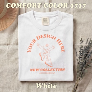 Comfort Colors 1717 Weißes Mockup | C1717 Gefaltetes T-Shirt-Mockup | Klares, minimalistisches und klassisches Design | Sofort-Download