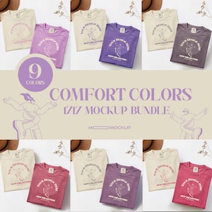 Comfort Colors 1717 Mockup-Bundle | Comfort Colors 1717 Paar-Mockup-Bundle | CC1717 Passende, gefaltete Paar-Flatlays in 9 Farben | Echtes Foto