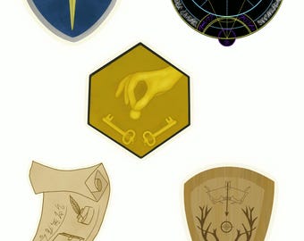 Stickerbogen für Fantasy-Gilden: Magier, Dieb, Waldläufer, Gelehrter, Söldner (Digitaler Download)