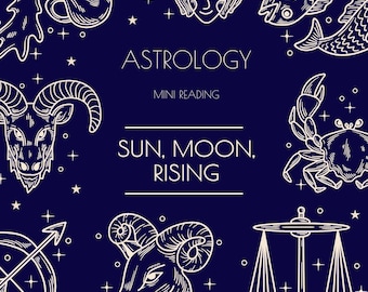 Sonne, Mond & aufgehendes Zeichen lesen | Personalisierter Mini Astrologie Rapport | Kern Selbst Einsichten