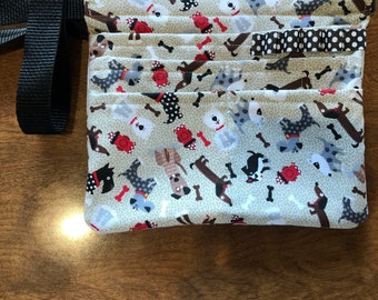 Dog Print Belted Scrub Pouch, Teacher Nurse Vet Organizer