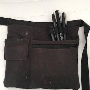 Canvas Utility Belt Apron with Pockets and Swivel Hook